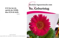 Faltkarte 80. Geburtstag - Blume