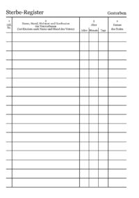 Sterbe-Register | Standardausführung – Bild 2