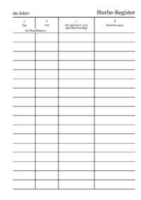Sterbe-Register | Standardausführung – Bild 3